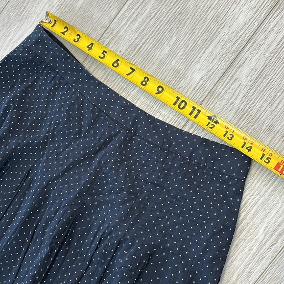 J. Crew Navy Blue Midi Skirt with White Polka Dots & Pink Trim size 4 - Picture 4 of 8